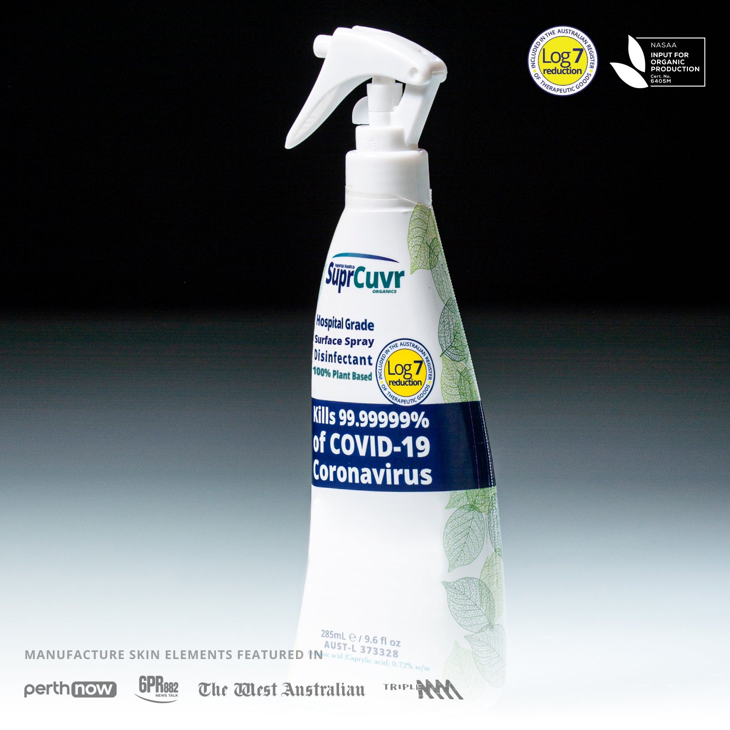 SuprCuvr Hospital Grade Disinfectant Surface Spray 285ml