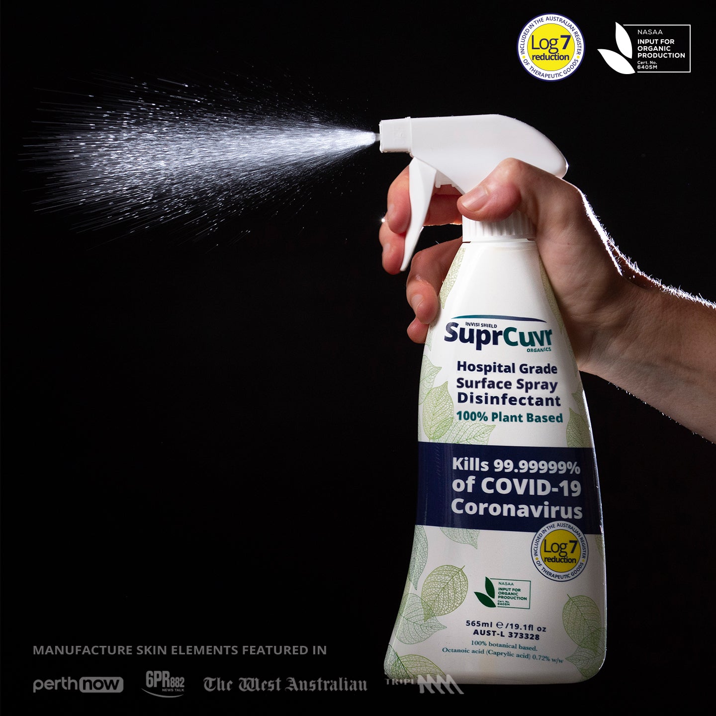 SuprCuvr Hospital Grade Disinfectant Surface Spray 565ml