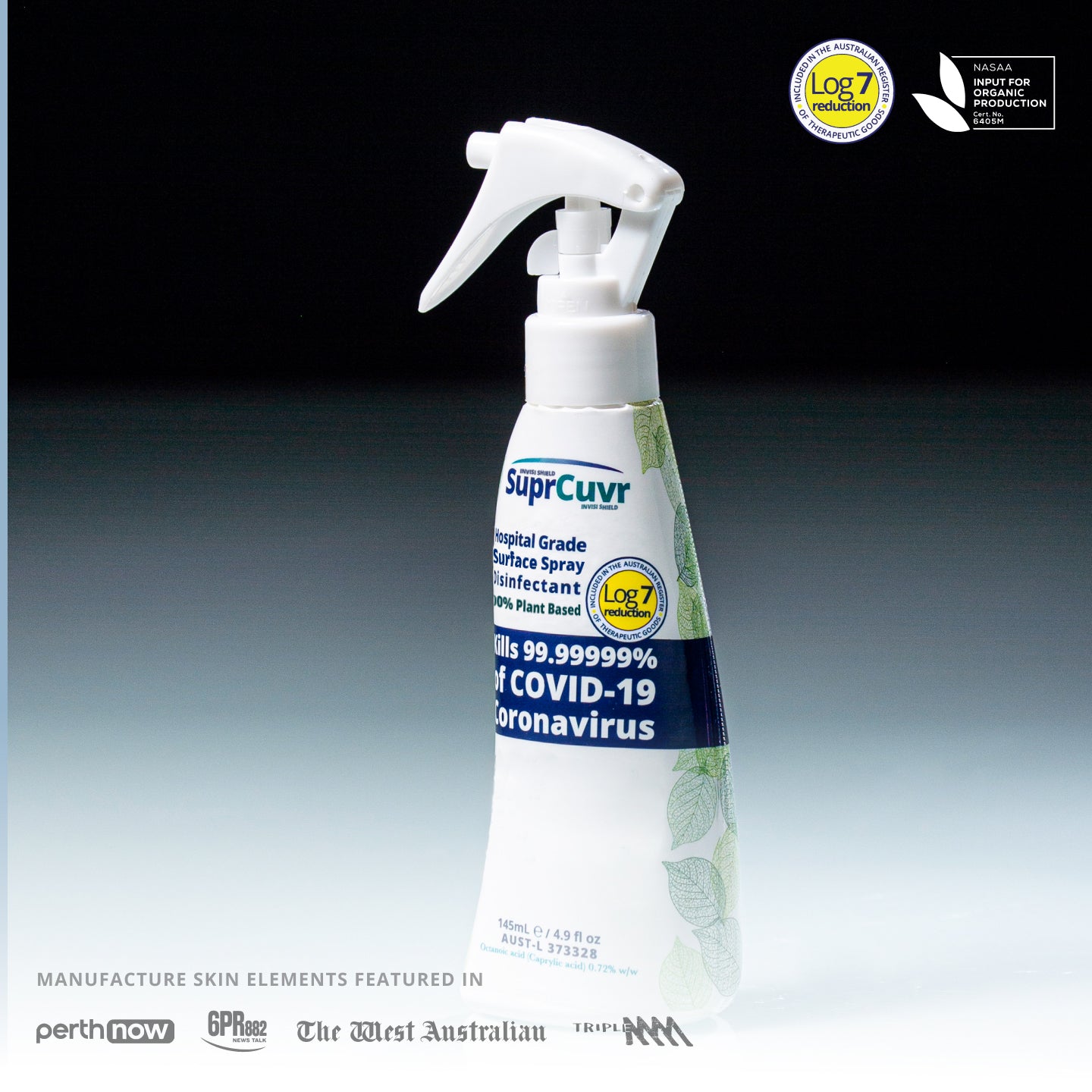 SuprCuvr Hospital Grade Disinfectant Surface Spray 145ml